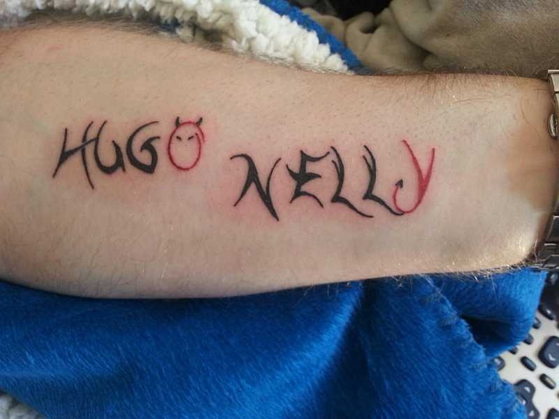 Arm tatuering text